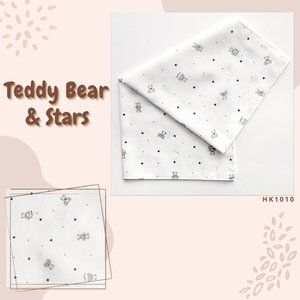Handkerchief/Burp Cloths/Newborn/Infant/Baby/Pack of 5 pcs/Teddy Bear & Stars